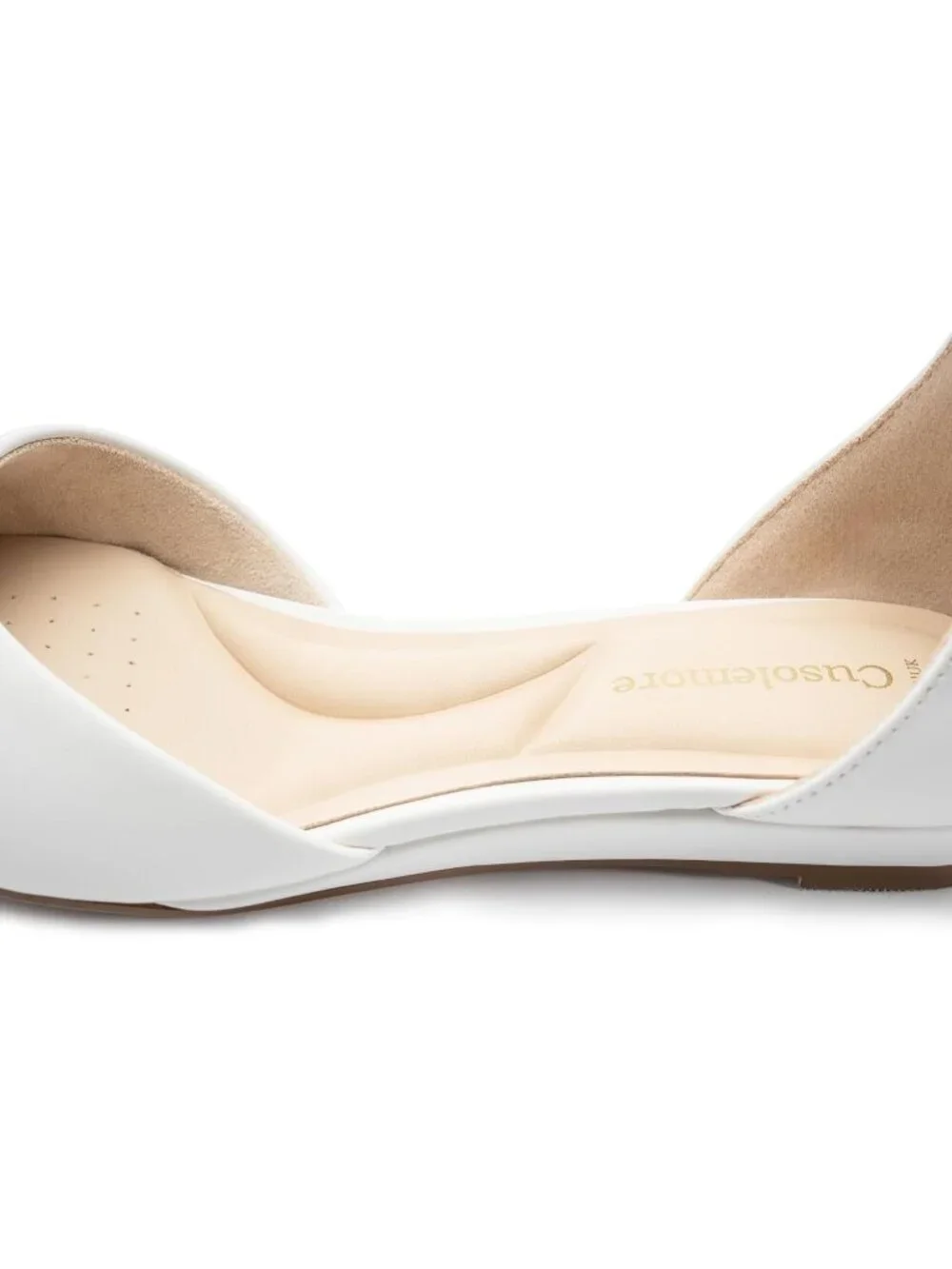 Women's White Pu Leather Flats Ankle Strap Comfortable Pointed Toe Dress Shoes